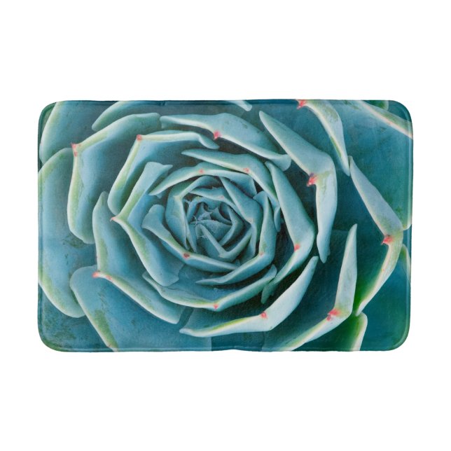 Echeveria Rosette, Secret Garden of Marrakech Bath Mat (Front)