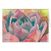 Echeveria watercolor Card by Debra Lee Baldwin (Front Horizontal)