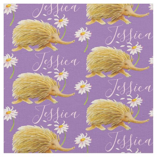 Echidna daisy art animal patterned fabric