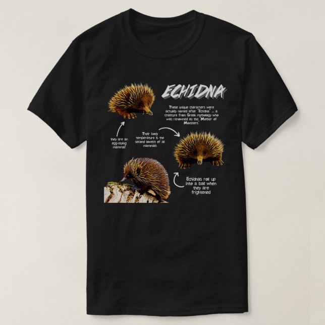 Echidna Fun Facts T-Shirt (Design Front)