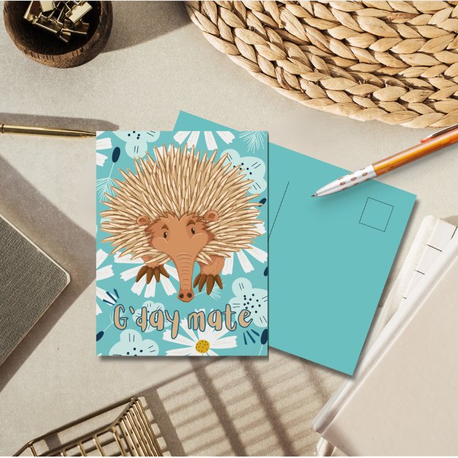 Echidna in Bloom Down Under Greetings Postcard (Creator Uploaded)