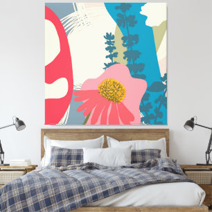 Echinacea Abstract Artistic Modern Color Blocks Canvas Print