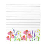 Echinacea Chamomile Lavender Herb Lined  Notepad at Zazzle
