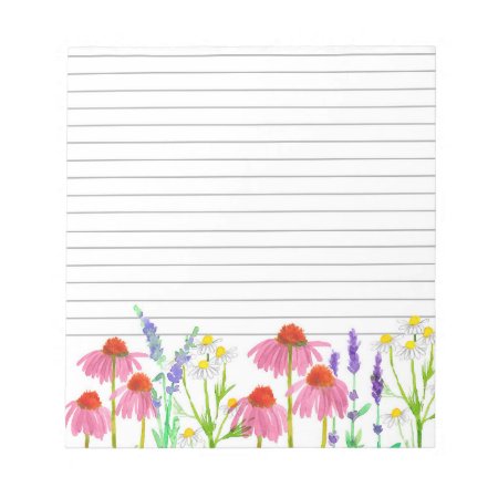 Echinacea Chamomile Lavender Herb Lined  Notepad