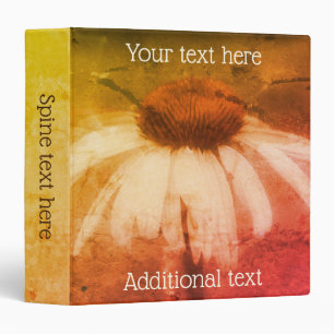 Echinacea Coneflower Daisy Art Personalized 3 Ring Binder
