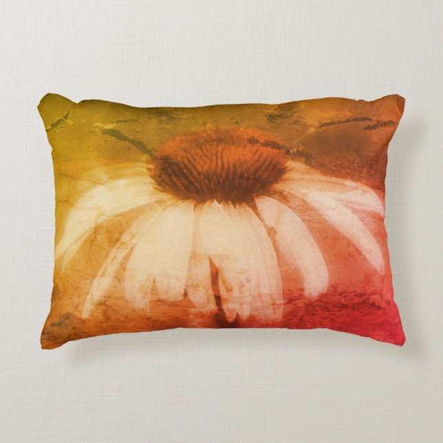 Echinacea Coneflower Daisy Flower Art Accent Pillow (Front)