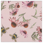 Echinacea Coneflowers Pink Seamless pattern Fabric
