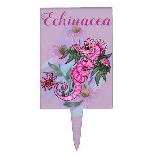 Echinacea flower lil' garden dragon cake topper