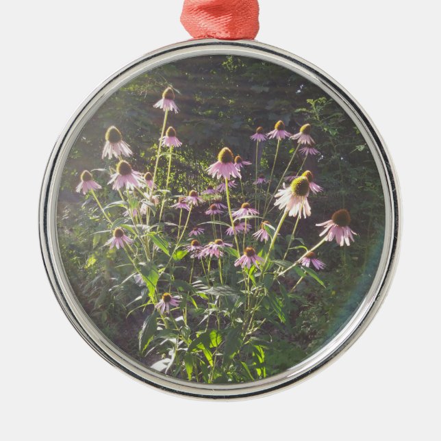 Echinacea Flowers in the Sun Metal Ornament (Front)