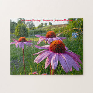 Echinacea Flowers Montana. Christmas Greetings Jigsaw Puzzle