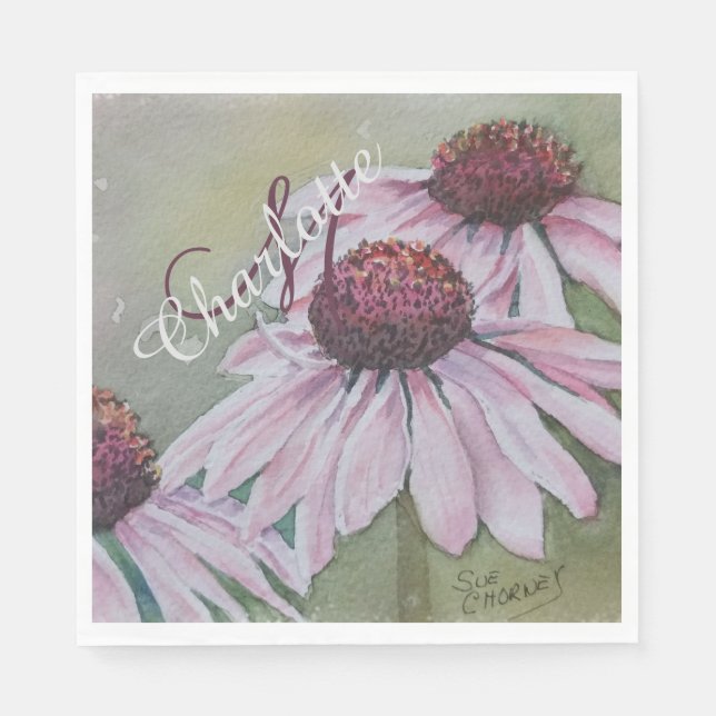Echinacea Flowers Party Napkins (Front)