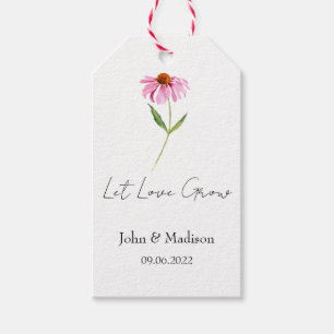Echinacea   Let love grow wedding seed  Gift Tags