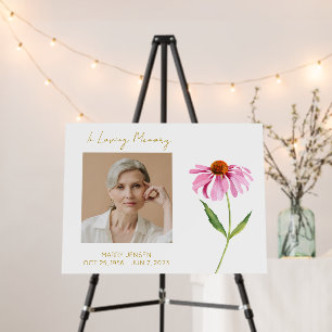 Echinacea Memorial Photo Funeral Foam Board