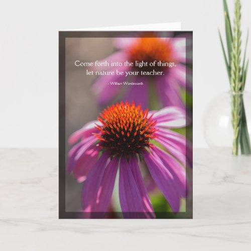 Echinacea Nature Quote Blank Card