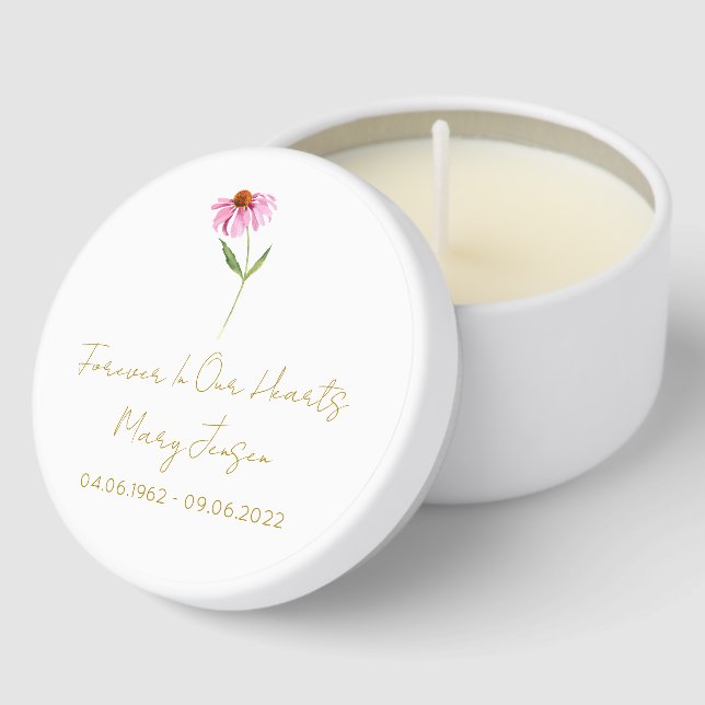 Echinacea | Simple Funeral Mini Candle Favors (Corner)