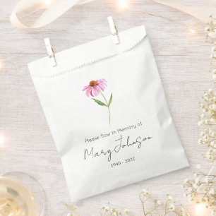 Echinacea   Simple Seed packet Funeral  Favor Bag