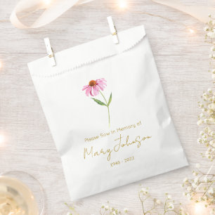 Echinacea Simple Seed packet Funeral Favor Bag