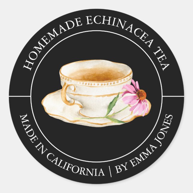 Echinacea Tea Modern label (Front)