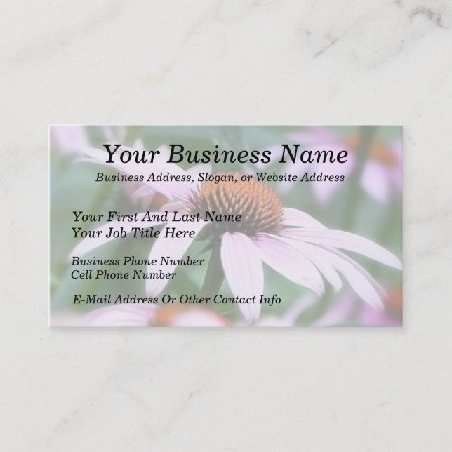 Echinaceas In The Mist Business Card (Front)