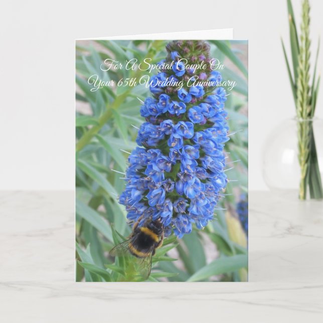 Echium Personalised 65th Wedding Anniversary Card (Front)