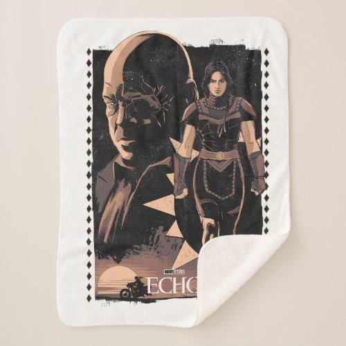 Echo and Fisk Collage Graphic Sherpa Blanket