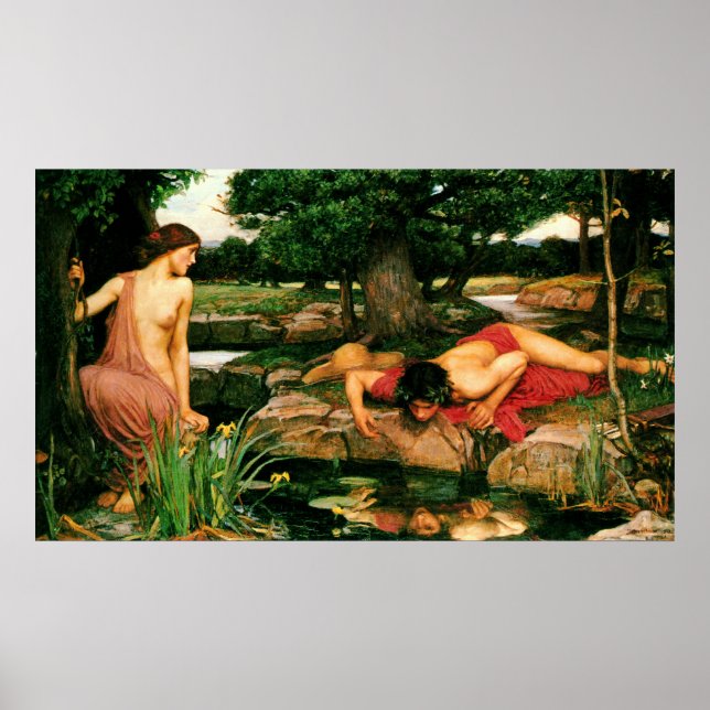 Echo and Narcissus (1903)  ~ Fine Art Canvas Poster (Front)