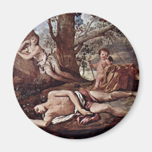 Echo And Narcissus By Poussin Nicolas Magnet