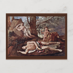 Echo And Narcissus By Poussin Nicolas Postcard