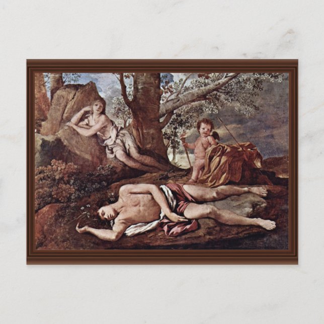 Echo And Narcissus By Poussin Nicolas Postcard (Front)