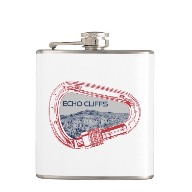 Echo Cliffs California Rock Climbing Carabiner Flask (Front)