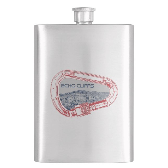 Echo Cliffs California Rock Climbing Carabiner Flask (Front)
