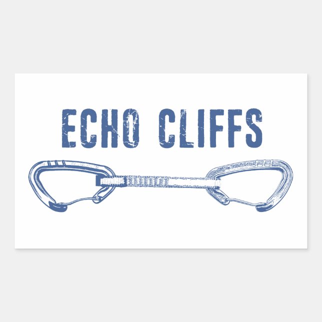 Echo Cliffs California Rock Climbing Quickdraw Rectangular Sticker (Front)