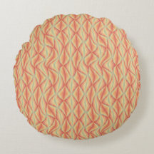 Echo Curves  – Retro Wave Round Pillow