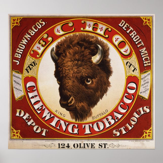 Echo fine cut chewing tobacco poster (Front)