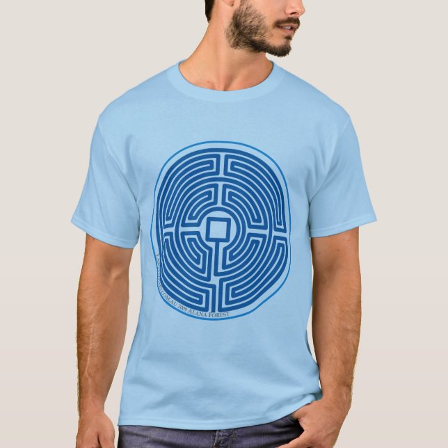 echo labyrinth chinese blue T-Shirt (Front)