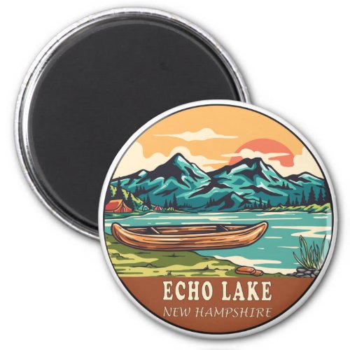 Echo Lake New Hampshire Boating Fishing Emblem Magnet