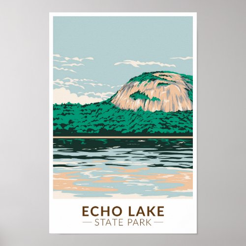 Echo Lake State Park New Hampshire Vintage Poster