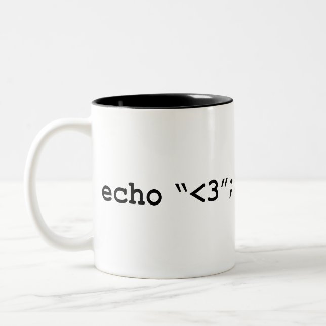 Echo Love PHP HTML Web Designer Developer Two-Tone Coffee Mug (Left)