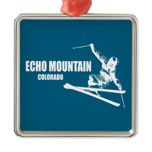 Echo Mountain Colorado Skier Metal Ornament