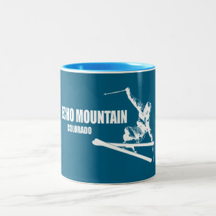 Echo Mountain Colorado Skier Two-Tone Coffee Mug