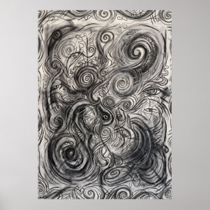 Echo of a Mountain Spirit Drawing Poster