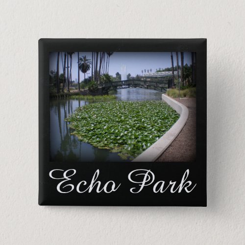 Echo Park Lake in Los Angeles California Pinback Button