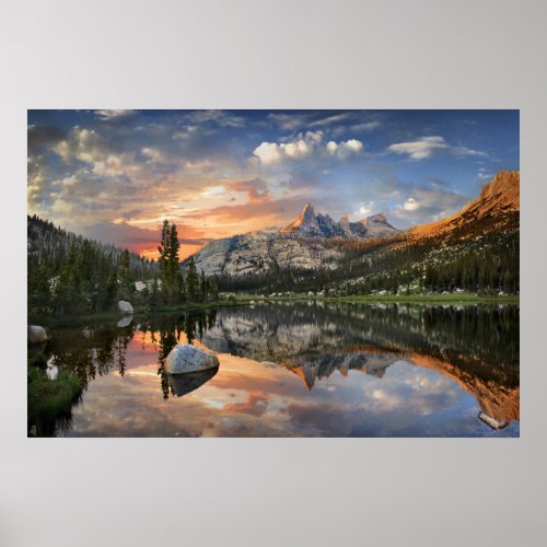Echo Peaks Sunset from Echo Lake _ Yosemite Poster
