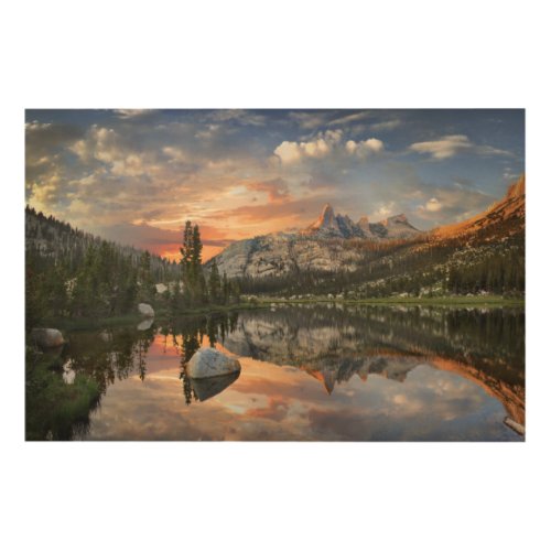 Echo Peaks Sunset from Echo Lake _ Yosemite Wood Wall Art