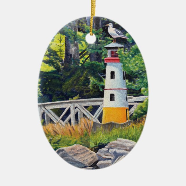 Echo Point Lighthouse Ceramic Ornament (Front)