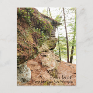 Echo Rock in Mirror Lake State Park Wisconsin Postcard