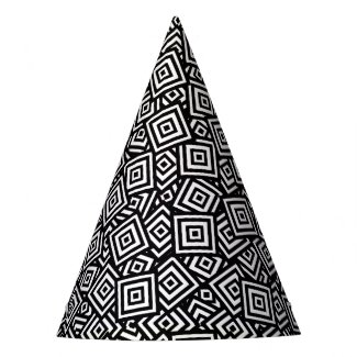 Echo Squares BW Party Hat