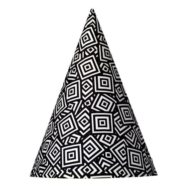 Echo Squares BW Party Hat (Front)
