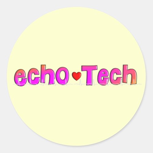 Echo Tech Cardiac Echo Tech Gifts Classic Round Sticker