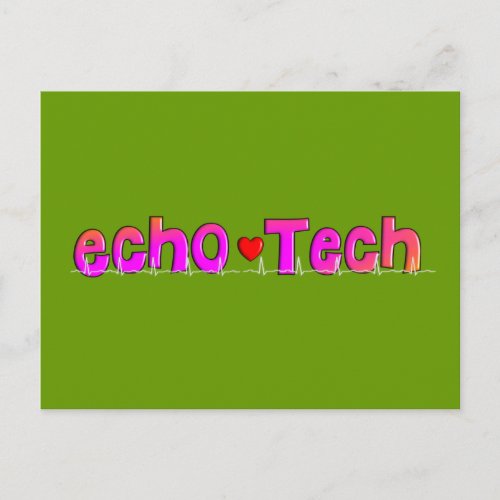 Echo Tech Cardiac Echo Tech Gifts Postcard